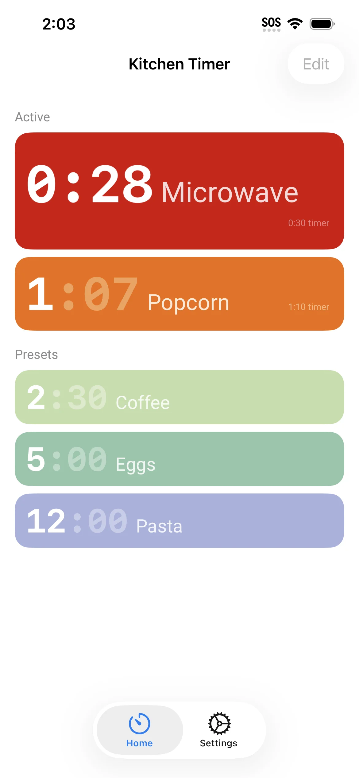 Active Timers